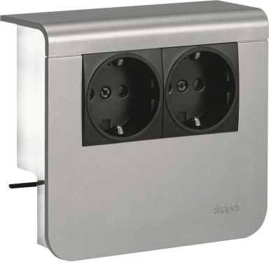 Hager SL20055900D1 Uttak 2-veis, kanalhøyde 55 mm