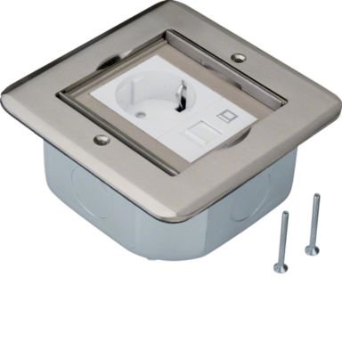 Hager BSFRJ45R45E Golvbox inbyggnadsmått: 107 x 48 mm
