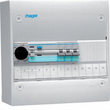 Hager GD113SF Sentralapparat Type: Gamma, IP30