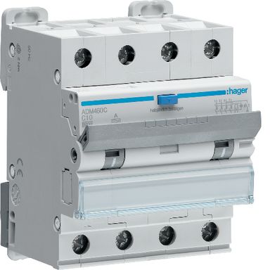 Hager ADM456C Jordfeilautomat 4-polet, 30 mA, C-karakteristikk