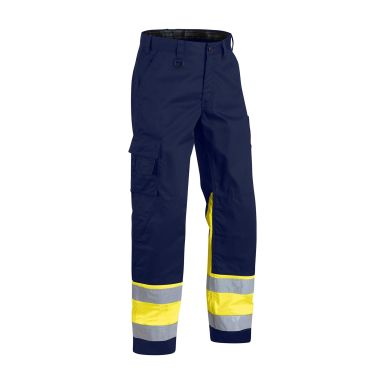 Blåkläder 156418118933C48 Varselbyxa utan spikfickor, marinblå/varselgul