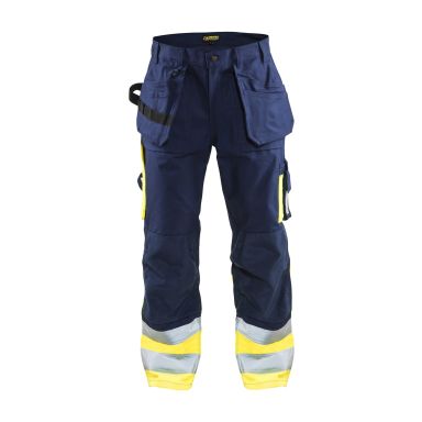Blåkläder 152918608933D124 Synlighetsbukse marineblå/varselgul, håndverk
