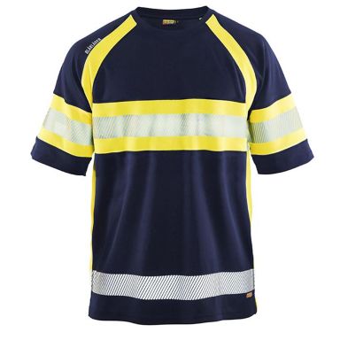 Blåkläder 3337105189334XL T-skjorte marineblå/varselgul, UV-beskyttet, varsel