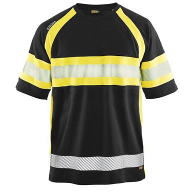 Blåkläder 333710519933M T-skjorte svart/varselgul, UV-beskyttet, varsel
