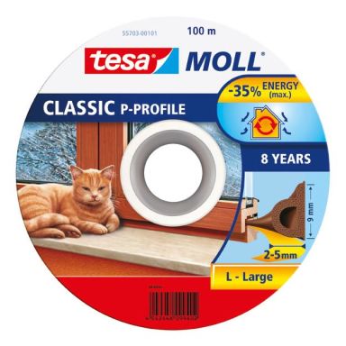 Tesa P-list 55703-00101-00 Tätningslist EPDM, 100 m, 9 mm x 5.5 mm