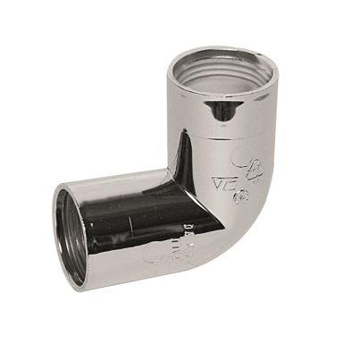 Faluplast 2910376 Böj 90°, förkromad