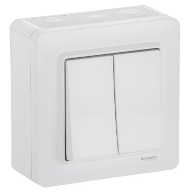 Schneider Electric WDE002974 Strömställare utvändig, IP44, vit
