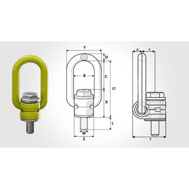 Gunnebo Z102208 Lyftfäste decenterad bygel