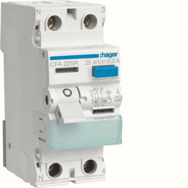 Hager CFA225R Jordfeilbryter 2-polet, 300 mA, A