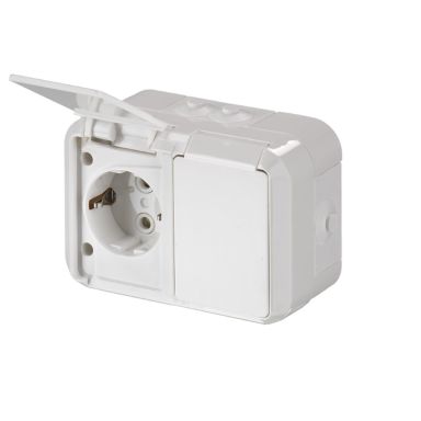 ABB 402ESW Vägguttag IP55, snabbanslutning