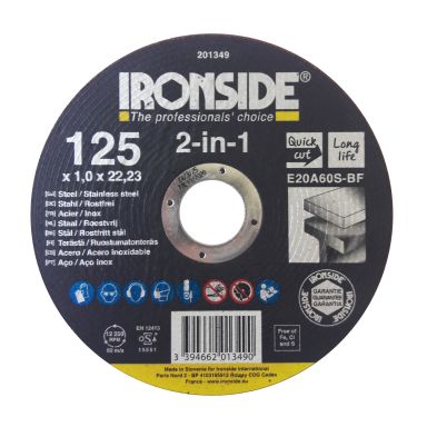 Ironside 201349 Kappskive 125 mm, F41, E20A, 2in1