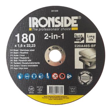 Ironside 201336 Kappskive 180 mm, F41, E20A, 2in1