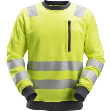 Snickers 8037 AllroundWork Fleecegenser varsel, gul