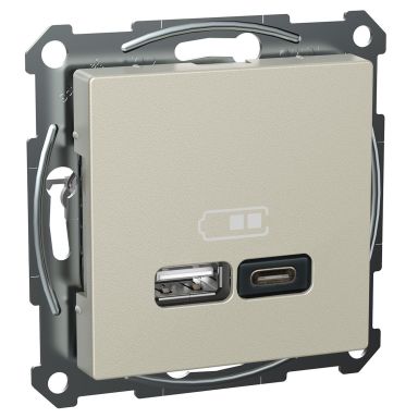 Schneider Electric Exxact USB-uttag USB typ A+C