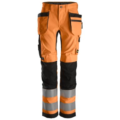 Snickers 6730 AllroundWork Arbeidsbukse varsel, oransje/svart