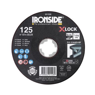 Ironside 201528 Kappskive 125 cm, X-LOCK, for stål, F41
