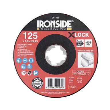 Ironside 201536 Kappskive 125 cm, X-LOCK, for rustfritt stål, F41