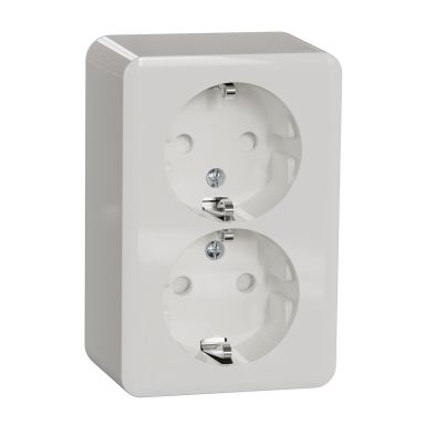 Schneider Electric Exxact Vägguttag 2-vägs, jordat, djup: 42 mm