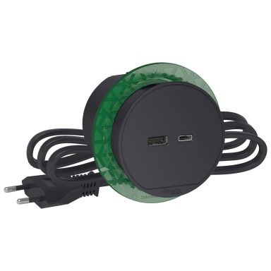 Schneider Electric XS USB-A/C Unica Bordsuttag inbyggd, 60 mm