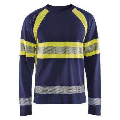 Blåkläder 351010309933XS T-skjorte varsel, svart/varselgul, langermet
