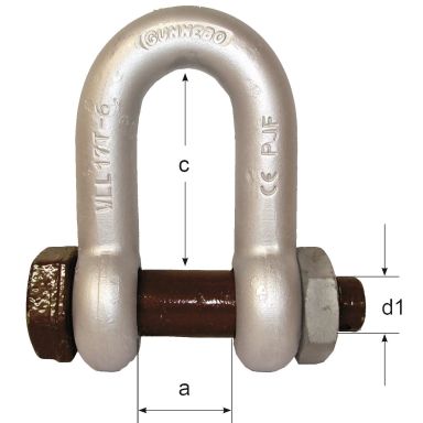 Gunnebo A083513 Schackel skruvbult/mutter, rak