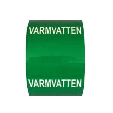 Nordisk Rörmärkning 17964 Rörmarkeringstejp 75 mm x 30 meter, grön/vit