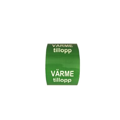 Nordisk Rörmärkning 20375 Rörmarkeringstejp 75 mm x 30 meter, grön/vit