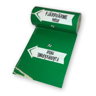 Nordisk Rörmärkning 51015 Rörmarkeringstejp 160 mm x 10 meter, grön