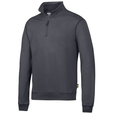 Snickers 2818 Sweatshirt grå, med kort dragkedja