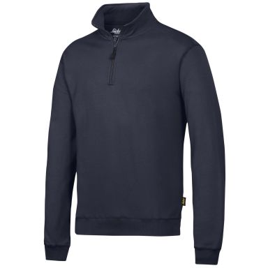 Snickers 2818 Sweatshirt marinblå, med kort dragkedja