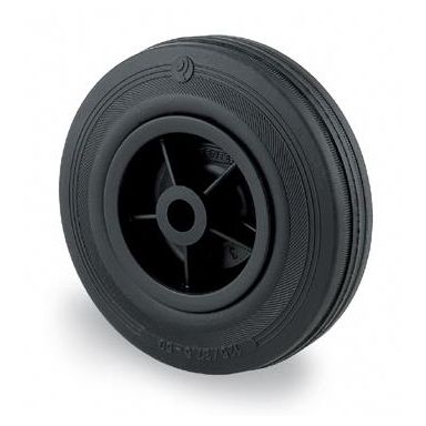 Tente PVO080 Industrihjul massiv gummi, akselhull 12 mm