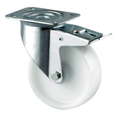 Tente 3477UOR160P63 Leddhjul nylon, hvit, plate 137 x 105 mm