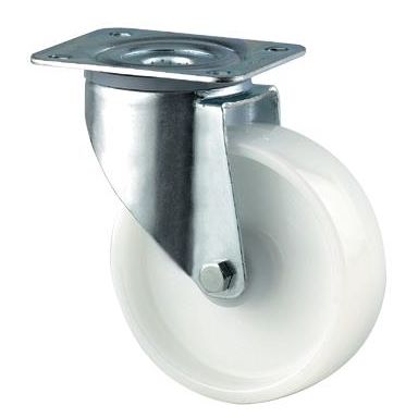 Tente 3470UOR160P63 Leddhjul nylon, hvit, plate 137 x 105 mm