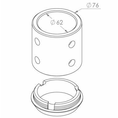 Norlys Sunnefjord 1509 Adapter Ø 76 mm till Ø 60 mm stolpe