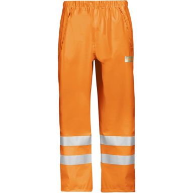 Snickers 8243 Regnbukse varsel, oransje