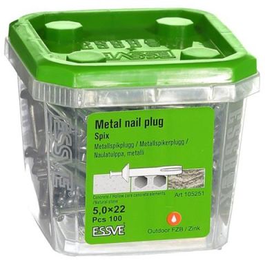 ESSVE Spix ZN Metallinaulatulppa 100 kpl:n pakkaus