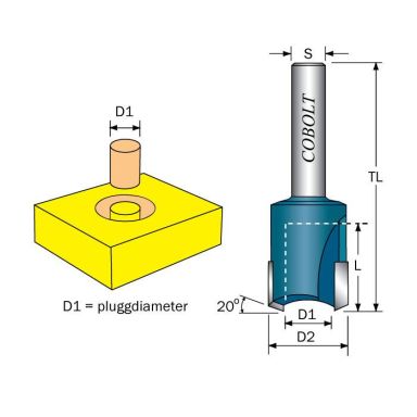 Cobolt 270-012 Pluggfräs D=12 S=8