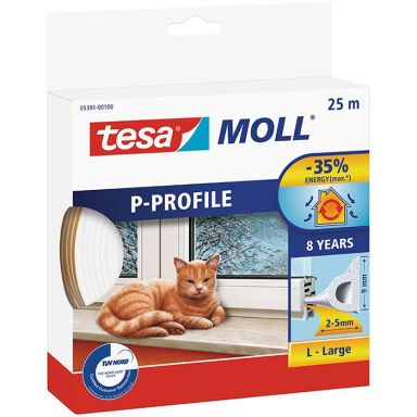 Tesa P-list 05391-00100-00 Kuminen tiivistenauha EPDM, 25 m, 9 mm x 5.5 mm