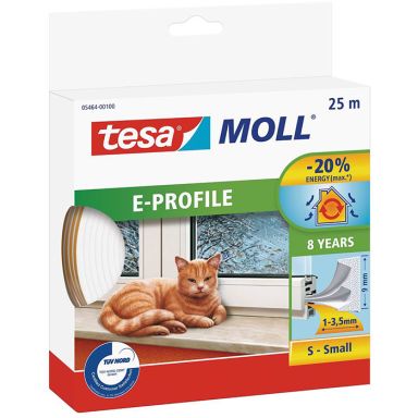 Tesa E-list 05464-00100-00 Tätningslist EPDM, 25 m, 9 mm x 4 mm