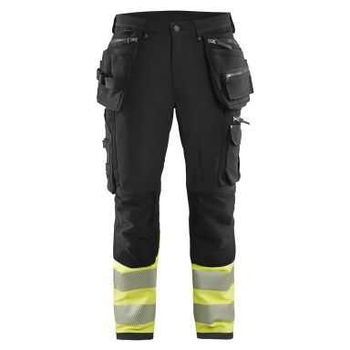 Blåkläder 199316429933D112 Synlighetsbukse 4-veisstretch, svart/varselgul