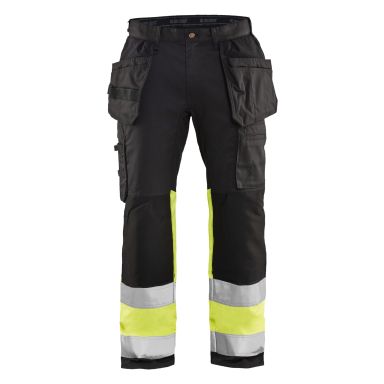 Blåkläder 155818119933C62 Synlighetsbukse med stretch, svart/varselgul