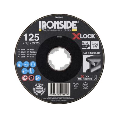 Ironside 201861 Kappskive 125 cm, X-LOCK, for stål, F41