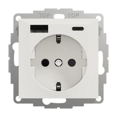 Elko USB A+C 3A Schuko fv Ladduttag