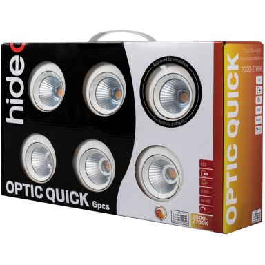 Hide-a-Lite Optic Quick ISO Downlight hvit, 6-pack