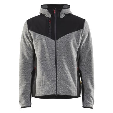 Blåkläder 594025369099XXL Jakke strikket, med softshell, gråmelert/svart