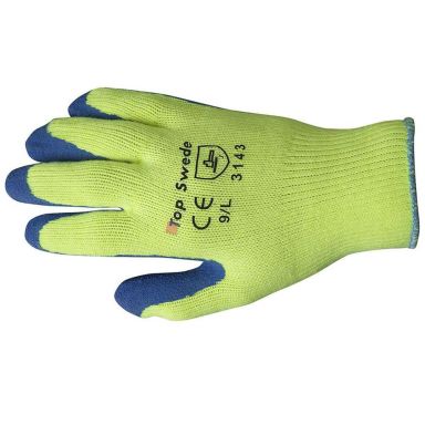 Top Swede R275BLU Arbeidshansker gul/blå, gummidyppet