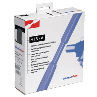 Hellermann Tyton 308-10600 Krympslang med lim, 3:1, svart