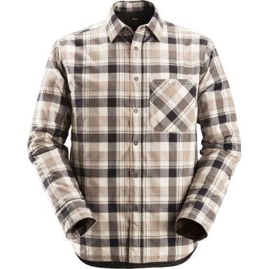 Snickers 8501 RuffWork Flanellskjorta fodrad, svart/khaki