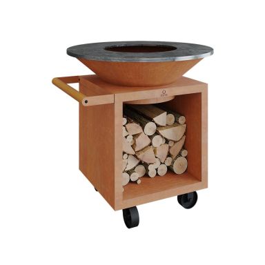 OFYR Classic Storage Corten 100 PRO Grillbord handtag av teakträ