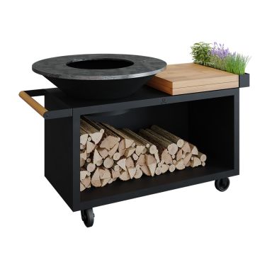 OFYR Island Black 100 PRO TW Grillbord med flaskställ